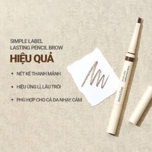 Chì kẻ mày thuần chay lâu trôi INNISFREE Simple Label Lasting Pencil