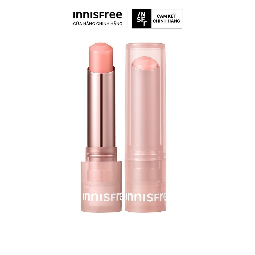 Bao bì sản phẩm trang điểm làm đẹp tự nhiên INNISFREE Dewy Tint Lip Balm 3.2g tiện dụng