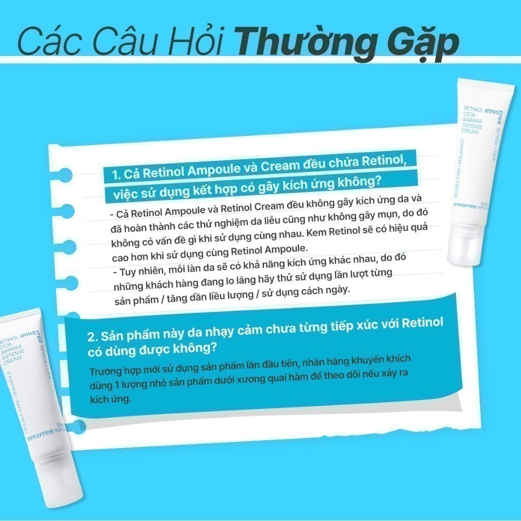 Kem dưỡng làm dịu và phục hồi da INNISFREE Retinol Cica Barrier Defe