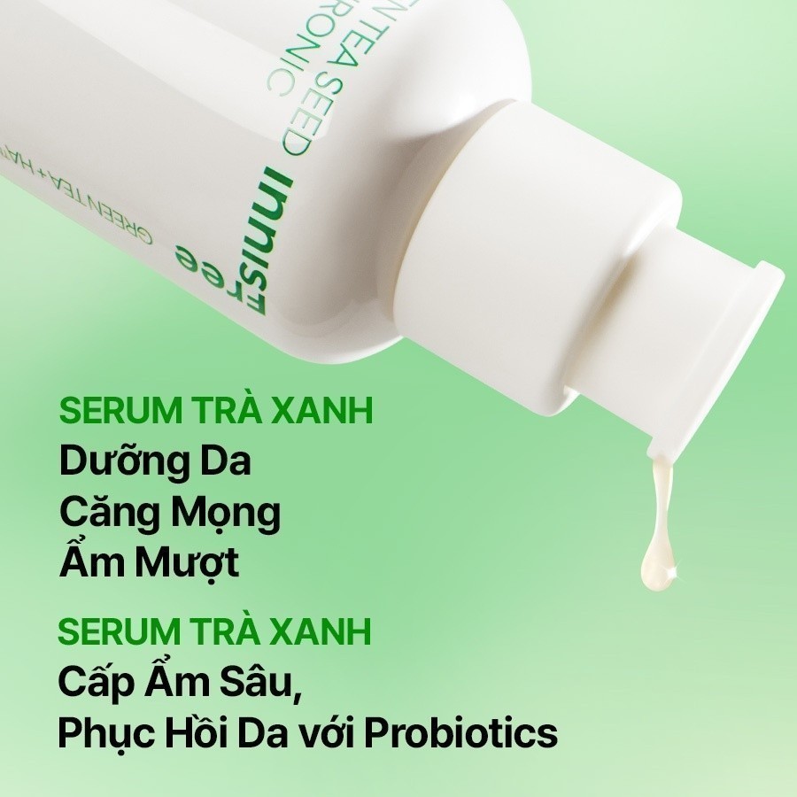 Kết cấu mềm mịn của INNISFREE x Bộ đôi Serum trà xanh cấp ẩm sâu phục hồi da, vớ chính hãng