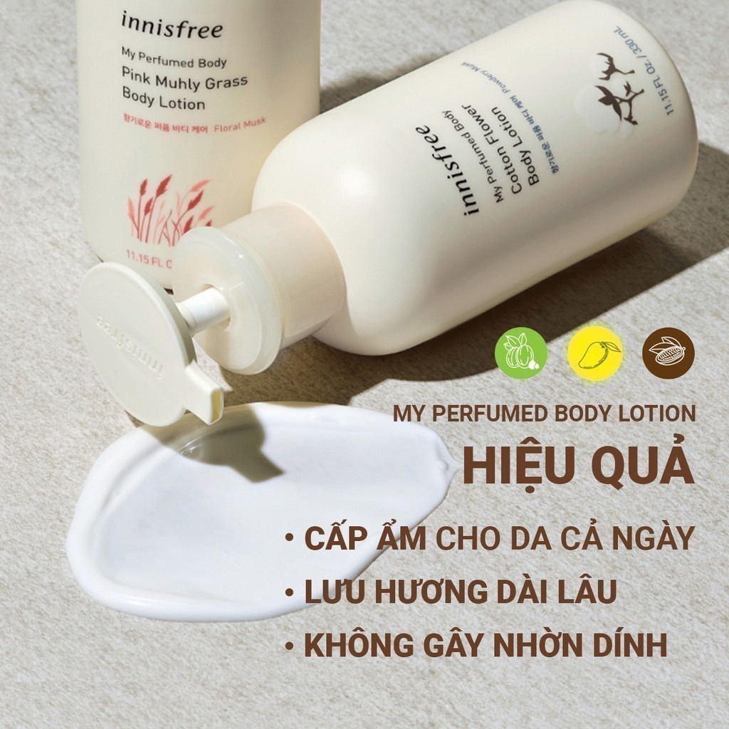 Kết cấu mềm mịn của INNISFREE My Perfumed Body Lotion chính hãng