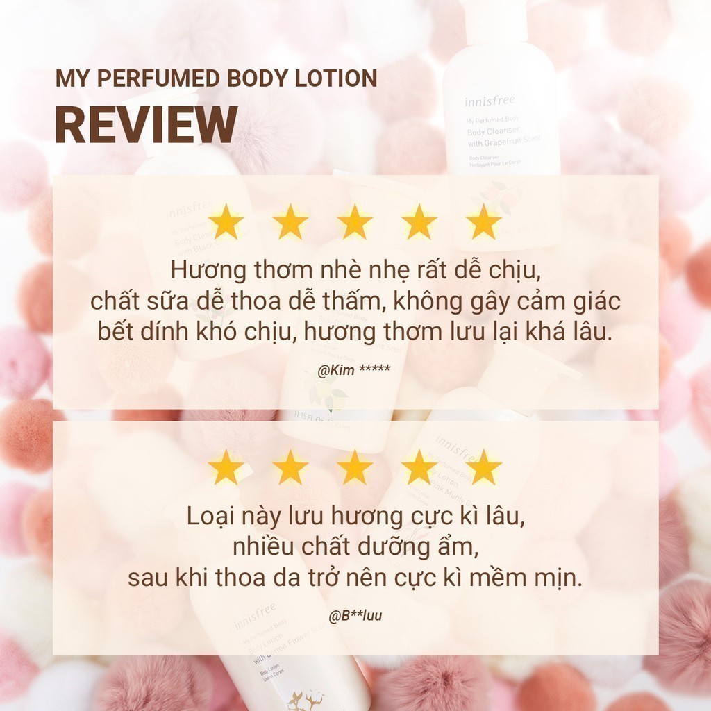 Sữa dưỡng thể hương nước hoa INNISFREE My Perfumed Body Lotion 330ml