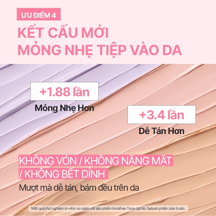 Kem chống nắng nâng tông kiềm dầu INNISFREE Tone Up No Sebum SPF 50+