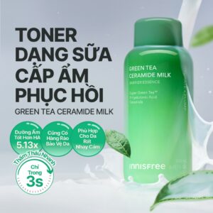 INNISFREE x Toner dạng sữa cấp ẩm, phục hồi INNISFREE Green Tea Cera