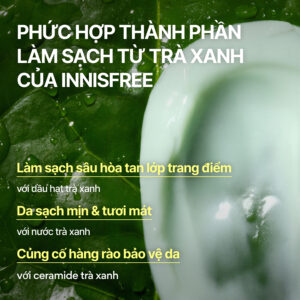 Sáp tẩy trang Green Tea Ceramide hương matcha lướt nhẹ trên da INNIS