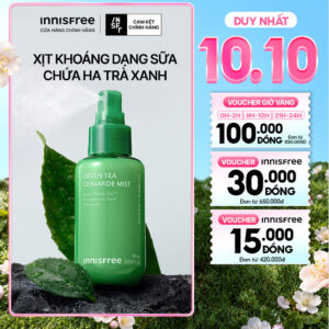 Xịt khoáng dạng sữa INNISFREE Green Tea Ceramide Mist chứa HA trà
