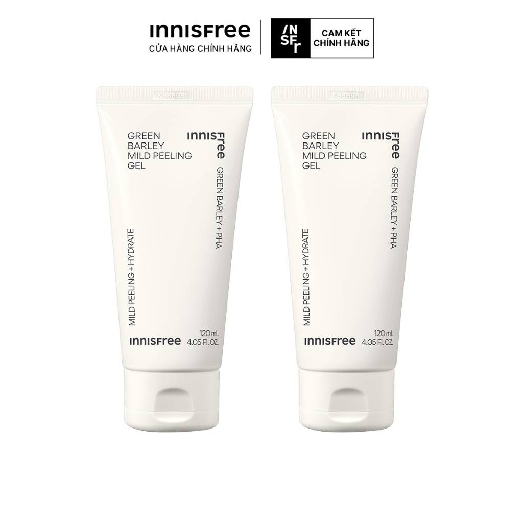 Bộ 2 Gel tẩy tế bào da chết từ lúa mạch xanh INNISFREE Green Barley Mild Peeling Gel 120ml+120ml