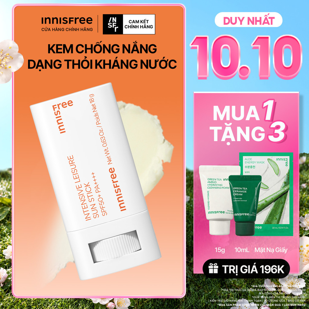 Kem chống nắng chuyên sâu dạng thỏi INNISFREE Intensive Leisure Sunscreen Stick SPF50+ PA++++ 18g