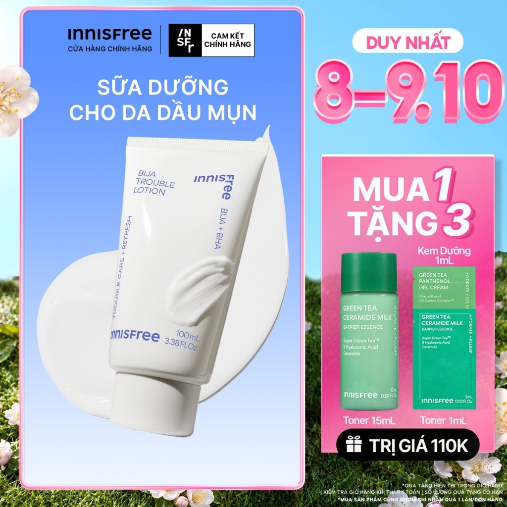 Sữa dưỡng dành cho da mụn INNISFREE Bija Trouble Lotion 100ml